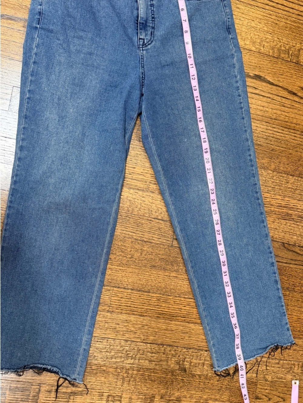 Social Standard by Sanctuary High Rise Crop Straight Jeans Size 14 Raw Hem - Picture 7 of 7